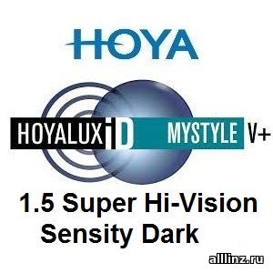 Прогрессивные фотохромные линзы Hoya ID MyStyle V+ 1.5 Super Hi-Vision Sensity Dark.